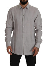 Load image into Gallery viewer, Dolce &amp; Gabbana Elegant Grey Slim Fit Linen Shirt
