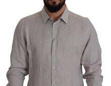 Load image into Gallery viewer, Dolce &amp; Gabbana Elegant Grey Slim Fit Linen Shirt
