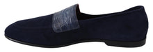 Load image into Gallery viewer, Dolce &amp; Gabbana Elegant Blue Suede Leather Loafers
