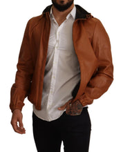 Load image into Gallery viewer, Dolce &amp; Gabbana Elegant Brown Leather Bomber Jacket
