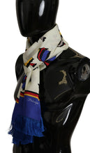 Load image into Gallery viewer, Dolce &amp; Gabbana Multicolor Fish Printed Shawl Neck Wrap Fringe Scarf
