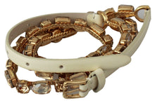 Load image into Gallery viewer, Dolce &amp; Gabbana Champagne Crystal Embellished Leather Belt
