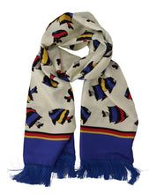 Load image into Gallery viewer, Dolce &amp; Gabbana Multicolor Fish Printed Shawl Neck Wrap Fringe Scarf
