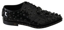 Load image into Gallery viewer, Dolce &amp; Gabbana Elegant Black Crystal Leather Dress Shoes
