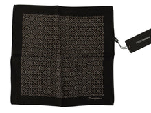 Load image into Gallery viewer, Dolce &amp; Gabbana Black Patterned DG Printed Square Handkerchief Scarf
