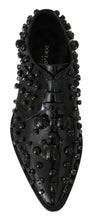 Load image into Gallery viewer, Dolce &amp; Gabbana Elegant Black Crystal Leather Dress Shoes
