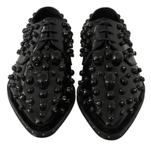 Load image into Gallery viewer, Dolce &amp; Gabbana Elegant Black Crystal Leather Dress Shoes
