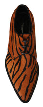 Load image into Gallery viewer, Dolce &amp; Gabbana Tiger Pattern Dress Shoes with Pony Hair
