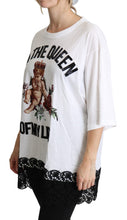 Load image into Gallery viewer, Dolce &amp; Gabbana White Angel Print Cotton Round Neck Shirt Tops
