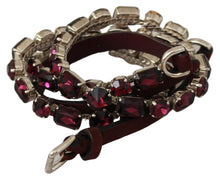 Load image into Gallery viewer, Dolce &amp; Gabbana Crystal-Embellished Purple Leather Belt
