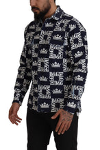 Load image into Gallery viewer, Dolce &amp; Gabbana Elegant Slim Fit Blue Crown Shirt
