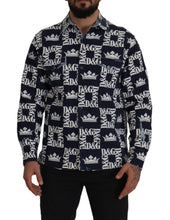 Load image into Gallery viewer, Dolce &amp; Gabbana Elegant Slim Fit Blue Crown Shirt
