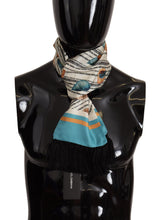 Load image into Gallery viewer, Dolce &amp; Gabbana Multicolor Seashells DG Print Silk Shawl Fringe Scarf
