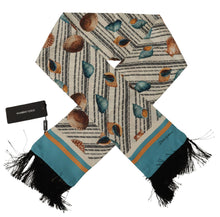 Load image into Gallery viewer, Dolce &amp; Gabbana Multicolor Seashells DG Print Silk Shawl Fringe Scarf

