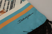 Load image into Gallery viewer, Dolce &amp; Gabbana Multicolor Seashells DG Print Silk Shawl Fringe Scarf
