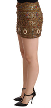 Load image into Gallery viewer, Dolce &amp; Gabbana Gold Crystal Jacquard High Waist Skirt
