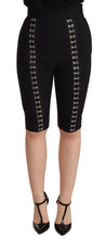 Load image into Gallery viewer, Dolce &amp; Gabbana Black Wool Stretch Slim Fit High Waist Shorts
