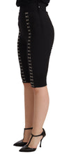 Load image into Gallery viewer, Dolce &amp; Gabbana Black Wool Stretch Slim Fit High Waist Shorts
