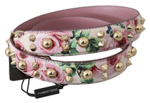 Load image into Gallery viewer, Dolce &amp; Gabbana Chic Floral Pink Leather Shoulder Strap
