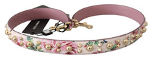 Load image into Gallery viewer, Dolce &amp; Gabbana Chic Floral Pink Leather Shoulder Strap
