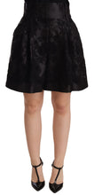 Load image into Gallery viewer, Dolce &amp; Gabbana Black Floral Brocade High Waist Mini Shorts
