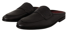 Load image into Gallery viewer, Dolce &amp; Gabbana Exquisite Black &amp; Burgundy Leather Slides
