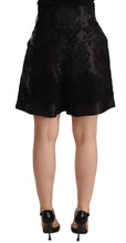 Load image into Gallery viewer, Dolce &amp; Gabbana Black Floral Brocade High Waist Mini Shorts
