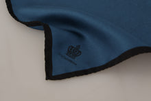 Load image into Gallery viewer, Dolce &amp; Gabbana Black Blue DG Crown Printed Square Handkerchief Scarf
