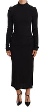 Load image into Gallery viewer, Dolce &amp; Gabbana Elegant Black Turtleneck Sheath Dress
