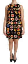 Load image into Gallery viewer, Dolce &amp; Gabbana Chic Black Desserts Print Shift Mini Dress
