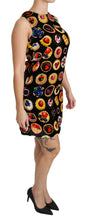 Load image into Gallery viewer, Dolce &amp; Gabbana Chic Black Desserts Print Shift Mini Dress
