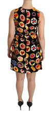 Load image into Gallery viewer, Dolce &amp; Gabbana Chic Black Desserts Print Shift Mini Dress
