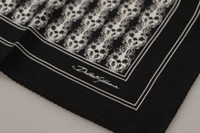 Load image into Gallery viewer, Dolce &amp; Gabbana Black Printed Square Handkerchief Scarf
