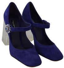 Load image into Gallery viewer, Dolce &amp; Gabbana Elegant Purple Suede Mary Janes Pumps
