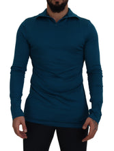 Load image into Gallery viewer, Dolce &amp; Gabbana Blue Cotton Collared Slim Pullover Sweater
