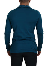 Load image into Gallery viewer, Dolce &amp; Gabbana Blue Cotton Collared Slim Pullover Sweater

