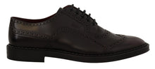 Load image into Gallery viewer, Dolce &amp; Gabbana Elegant Purple Leather Derby Formal Shoes
