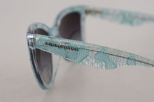 Load image into Gallery viewer, Dolce &amp; Gabbana Elegant Blue Lace Detail Sunglasses
