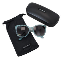 Load image into Gallery viewer, Dolce &amp; Gabbana Elegant Blue Lace Detail Sunglasses
