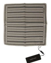 Load image into Gallery viewer, Dolce &amp; Gabbana White Dotted Stripes Square Handkerchief Scarf
