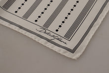 Load image into Gallery viewer, Dolce &amp; Gabbana White Dotted Stripes Square Handkerchief Scarf
