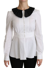 Load image into Gallery viewer, Dolce &amp; Gabbana Elegant White Collared Cotton Top

