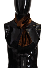 Load image into Gallery viewer, Dolce &amp; Gabbana Brown Shawl Velvet Neck Wrap Fringe Viscose Scarf
