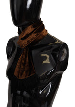 Load image into Gallery viewer, Dolce &amp; Gabbana Brown Shawl Velvet Neck Wrap Fringe Viscose Scarf
