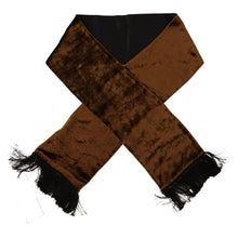 Load image into Gallery viewer, Dolce &amp; Gabbana Brown Shawl Velvet Neck Wrap Fringe Viscose Scarf
