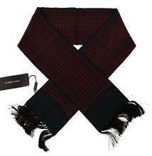 Load image into Gallery viewer, Dolce &amp; Gabbana Black DG Logo Print Wrap Shawl Fringe Scarf
