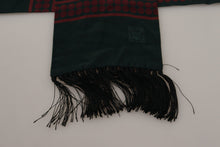 Load image into Gallery viewer, Dolce &amp; Gabbana Black DG Logo Print Wrap Shawl Fringe Scarf
