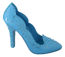 Load image into Gallery viewer, Dolce &amp; Gabbana Crystal Embellished Blue Cinderella Pumps
