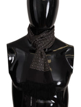 Load image into Gallery viewer, Dolce &amp; Gabbana Brown Geometric Patterned Shawl Wrap Fringe Scarf
