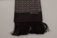 Load image into Gallery viewer, Dolce &amp; Gabbana Brown Geometric Patterned Shawl Wrap Fringe Scarf
